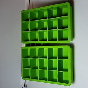 Tovolo 3 ice cube trays silicone 15 cubes ea, 1-1/4" square cubes, soap molding